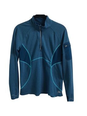 REI Active Pursuits Quarter Zip Top Teal Blue Size M